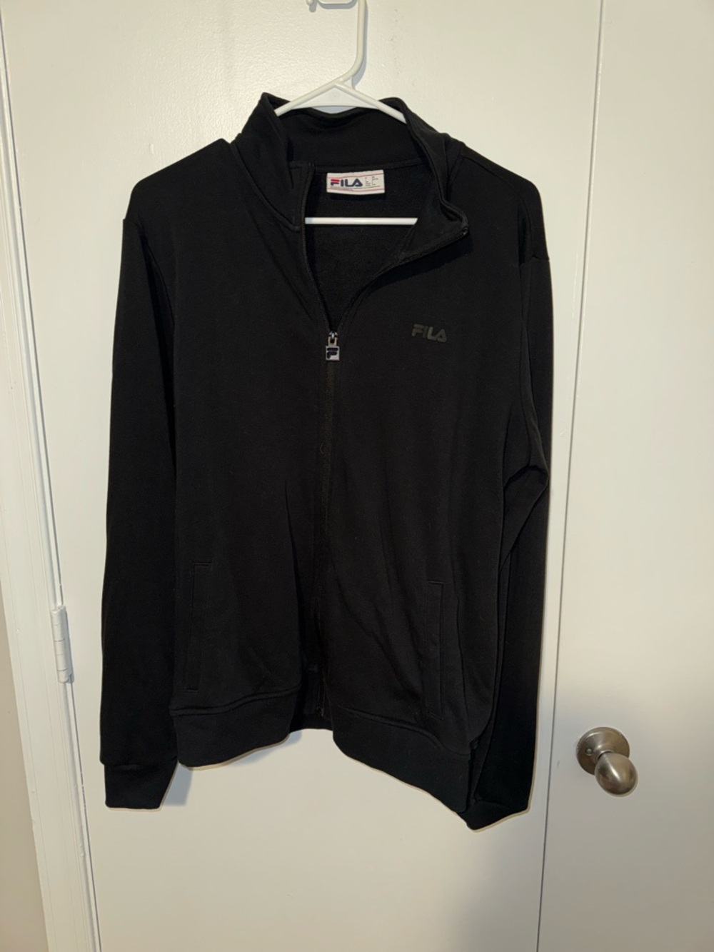 Fila Black Jacket with Red and Blue Logo